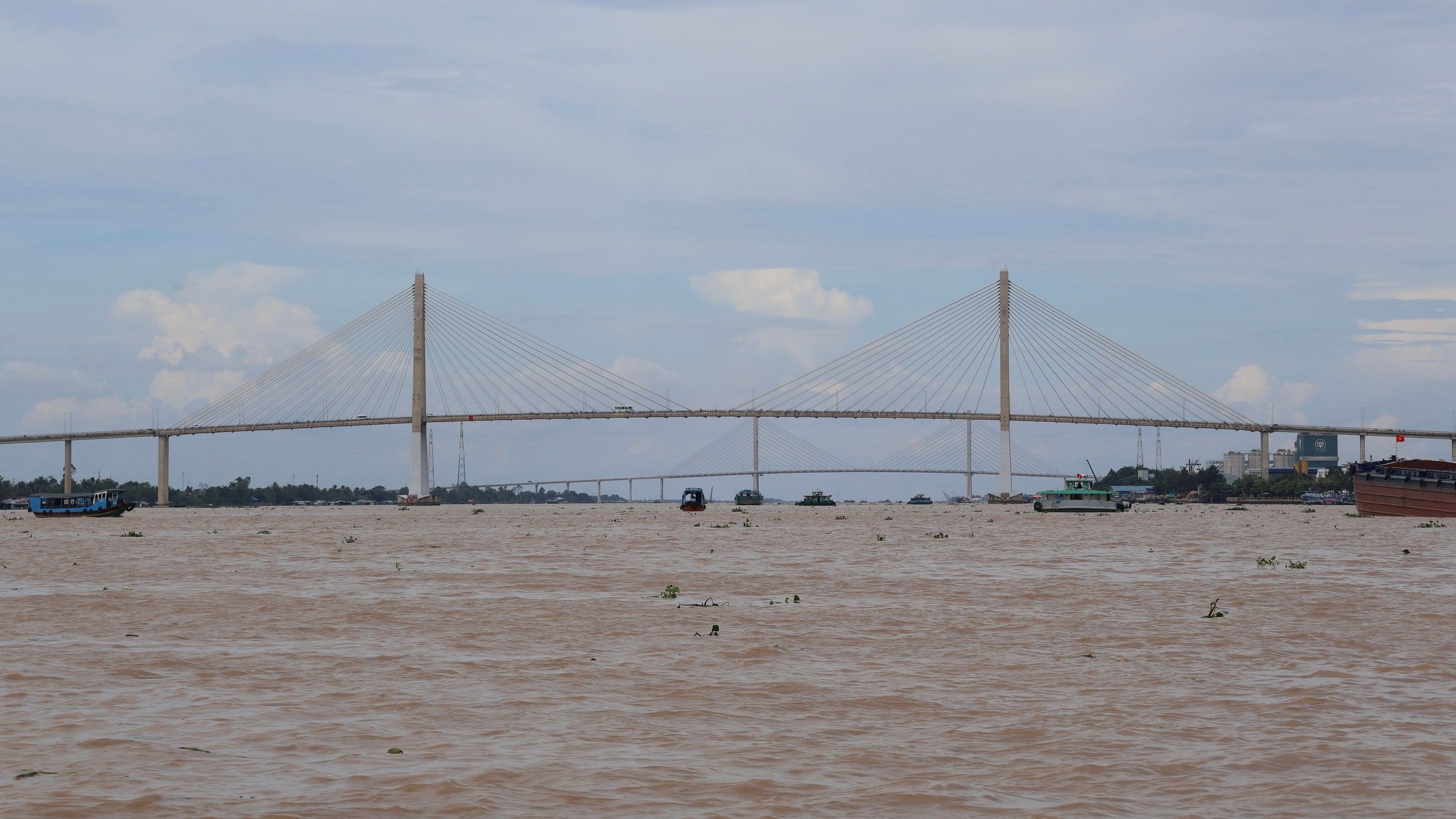 Le pont à haubans de Rạch Miễu 2 au-dessus du Mékong