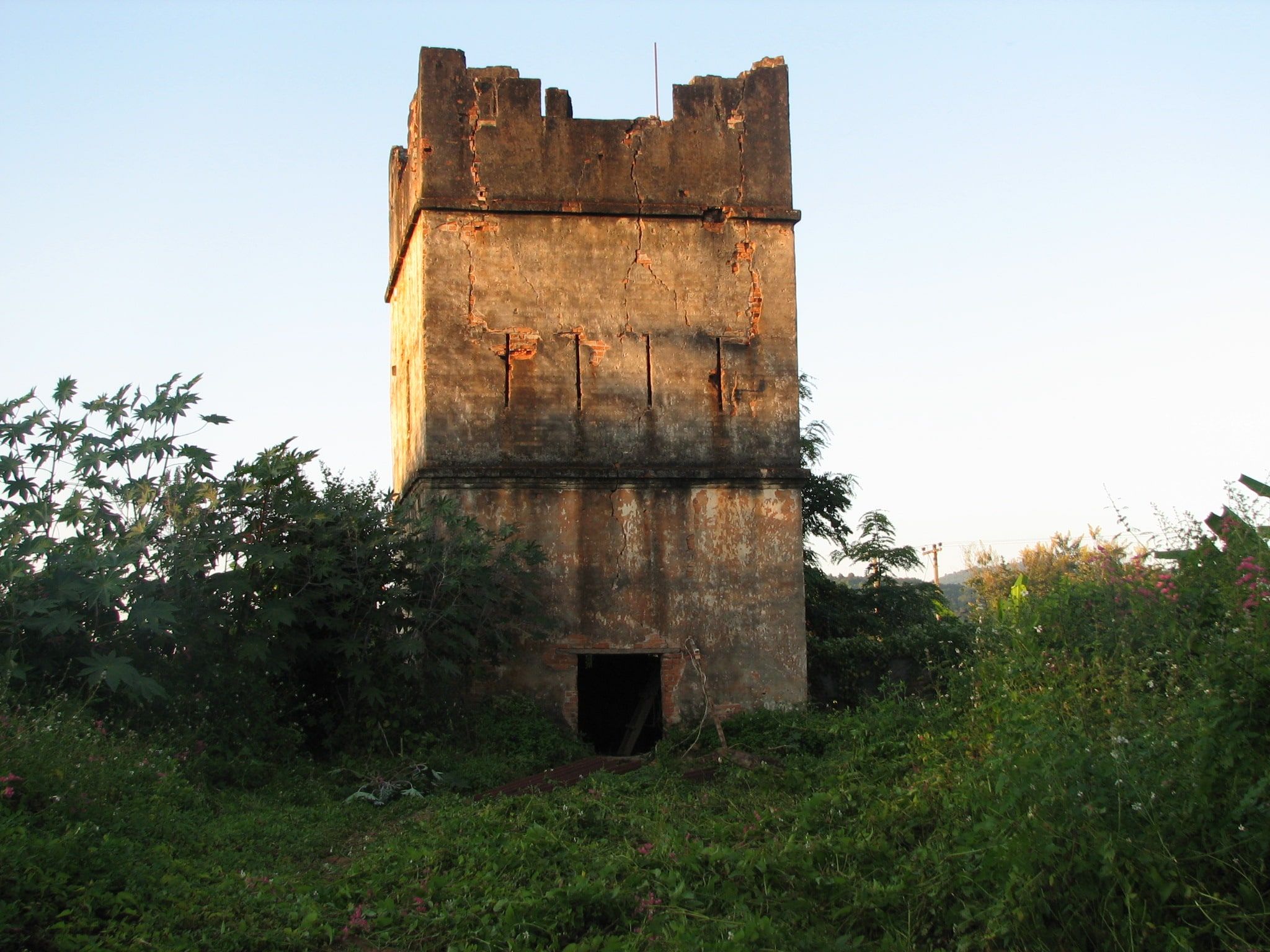 A ruined watchtower of Fort Carnot amid the vegetation
