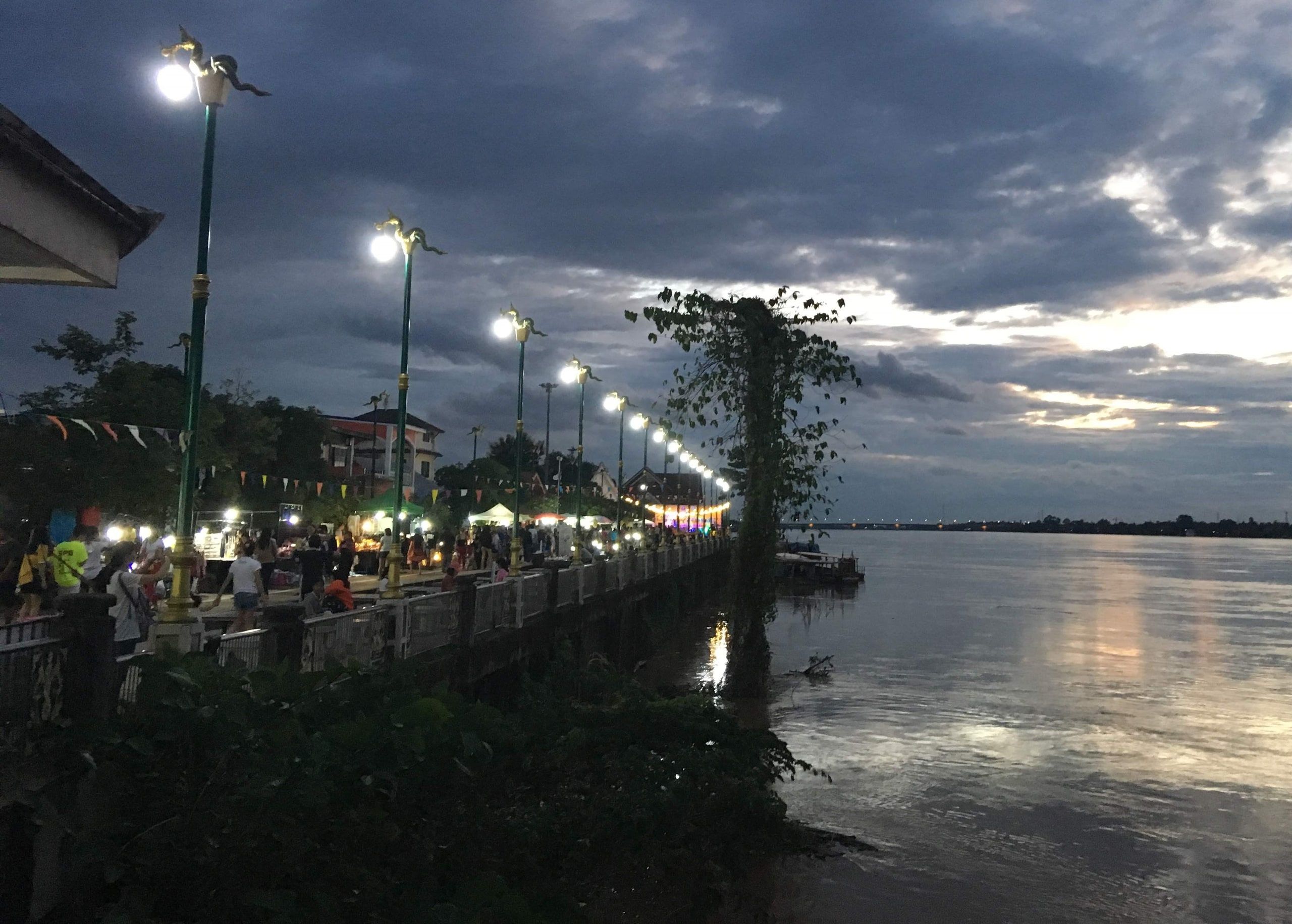 The Saturday night market along the Mekong in Nong Khai